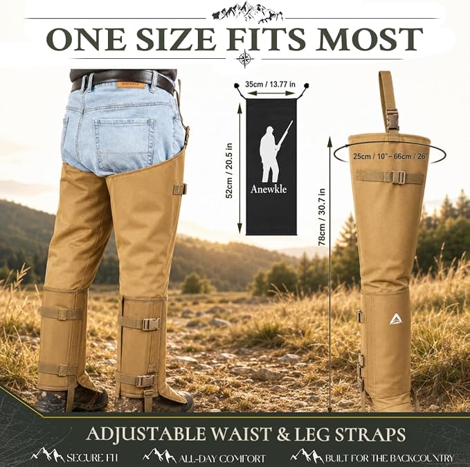 Snake Gaiters for Men&Women Waterproof Snake Guard Leg Protection with PP Board Inserts 1000D Oxford Fabric Hunting Gaiters with Secure Underfoot Straps for Hiking Fishing Farming Brush Clearing