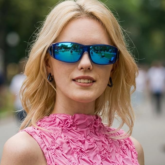 LVIOE Over Glasses Sunglasses Wrap Around Polarized Sunglasses for Men Women Fit Over Prescription Glasses with UV Protection