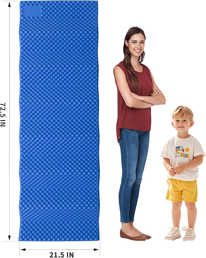 Camping Foam Sleeping Pad Lightweight Closed Cell Folding Camping Mat Moisture-Proof Camping Mattress Portable for Outdoor Hiking Mountaineering Blue