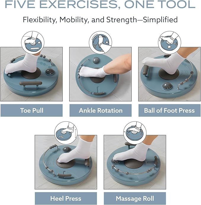 PT Pro Ultra Foot Trainer – 5-in-1 Foot & Ankle Exerciser & Foot Stretcher | Plantar Fasciitis Relief for Arch & Heel Pain, Deep Tissue Massager for Reflexology & Muscle Recovery - Patented