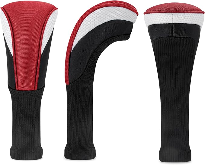 Golf Club Head Covers for Woods 3/4/5/6 Pieces Long Neck Mesh Sports Golf Club Headcovers Set with Interchangeable No. Tags 3 4 5 6 7 X Golf Accessories for Men Women
