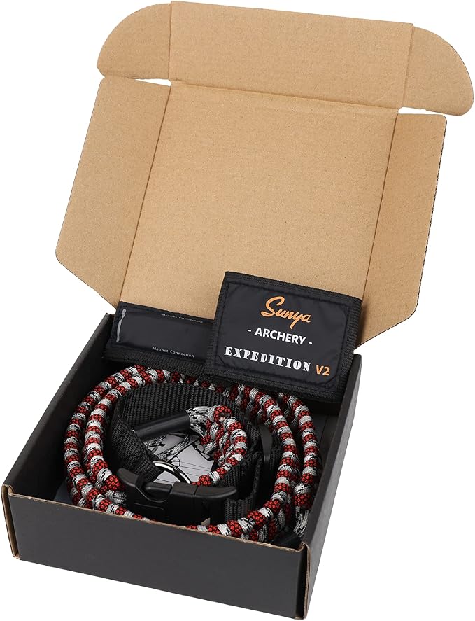 SUNYA Paracord Compound Bow Sling with V2 Upgraded Magnetic Connection System. Lightweight Hands Free Shoulder Carrying Sling for Bow Hunting, Field Archery and 3D