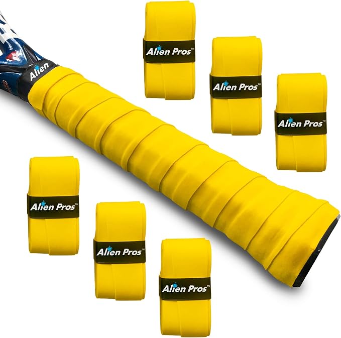 ALIEN PROS Tennis Racket Grip Tape - Precut and Dry Feel Tennis Grip - Tennis Overgrip Grip Tape Tennis Racket - Wrap Your Racquet for High Performance