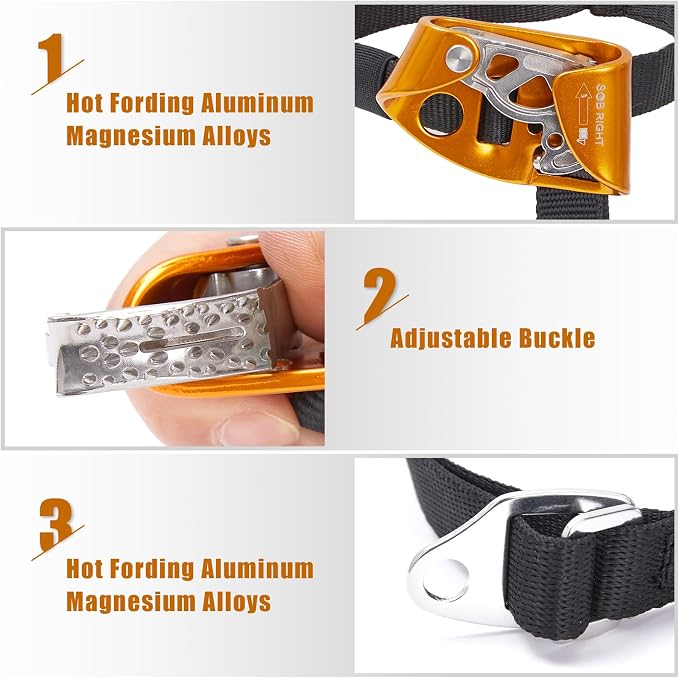 SOB Quick Step Foot Ascender,Outdoor Rock Climbing Tree Arborist, Mountaineering Equipment Climbing Rappelling Device for 8-13mm Rope