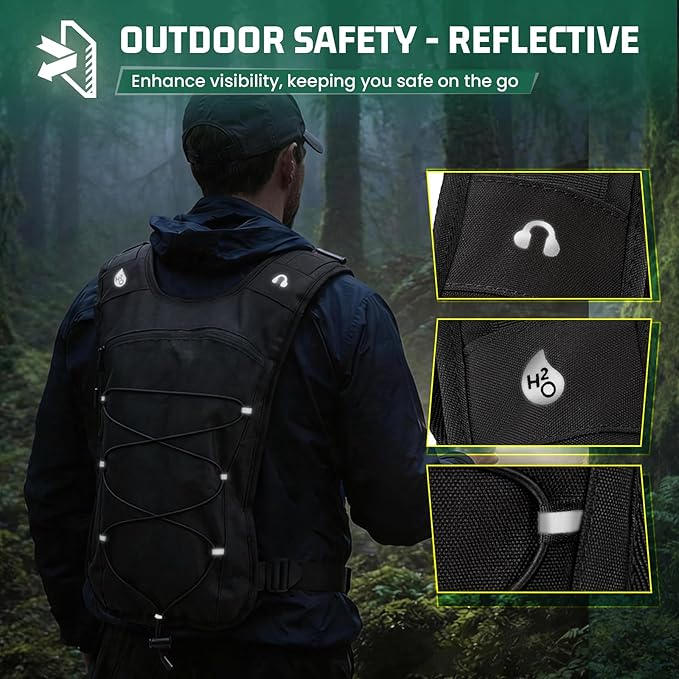 RAINSMORE Hydration Vest with Water Bladder Adjustable Strap Chest Pack