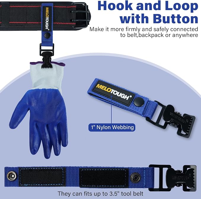 MELOTOUGH Work Glove Holder Glove Strap Quick Leash With Alligator Clip…