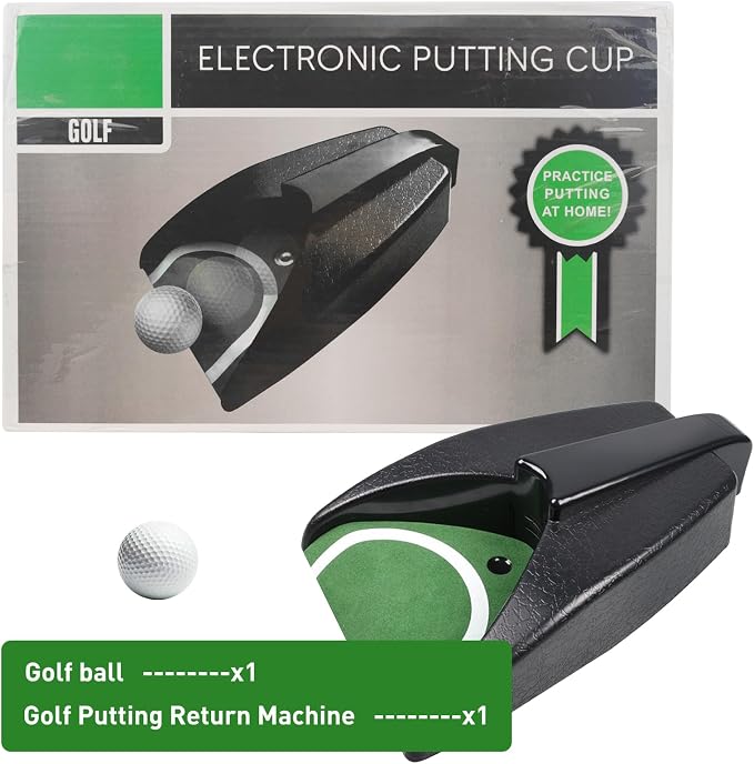 Golf Putting Green Training Set, 4 Pack Multicolor Adjustable Putters with Automatic Ball Return and 6 Practice Balls, Indoor Outdoor Putting Practice Kit for Home Office, Right/Left Handed