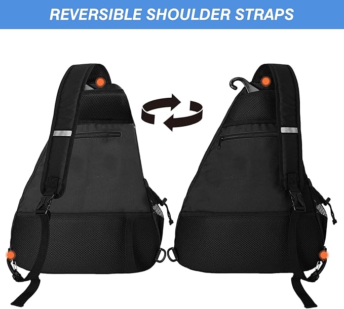WOLT Pickleball Bag,Crossbody Sling Bags for Women Men,Pickleball Backpack with Fence Hook for Tennis, Racketball