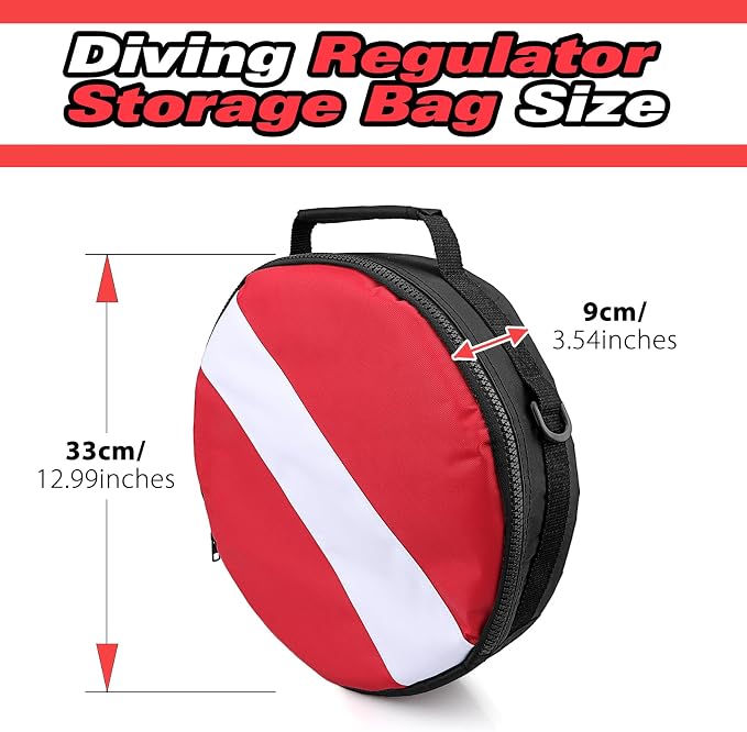Portable Scuba Regulator Bag, Professional Diving Travel Bags Protective Gear Carry Handbag with Adjustable Shoulder Strap for Divers