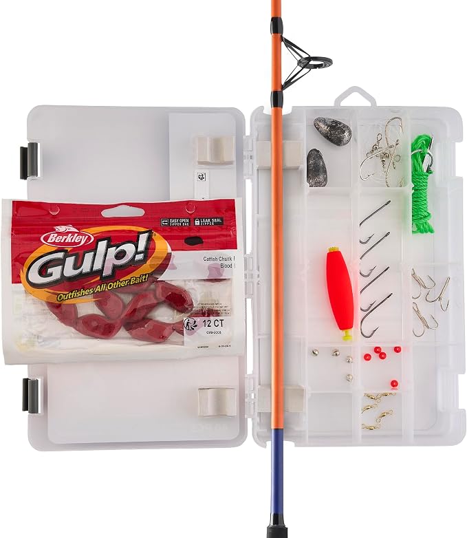 Shakespeare Catch More Fish Spinning Reel and Fishing Rod Combo with Kit