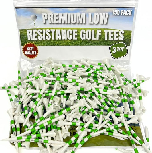 (50/150/500) Plastic Golf Tees 3 1/4 Best Golf Tees for Men, Unbreakable Golf Tees for Women, Long Golf Tees, Zero Friction Golf Tees, Tall Golf Tees Plastic Unbreakable, Reusable Golf Tee