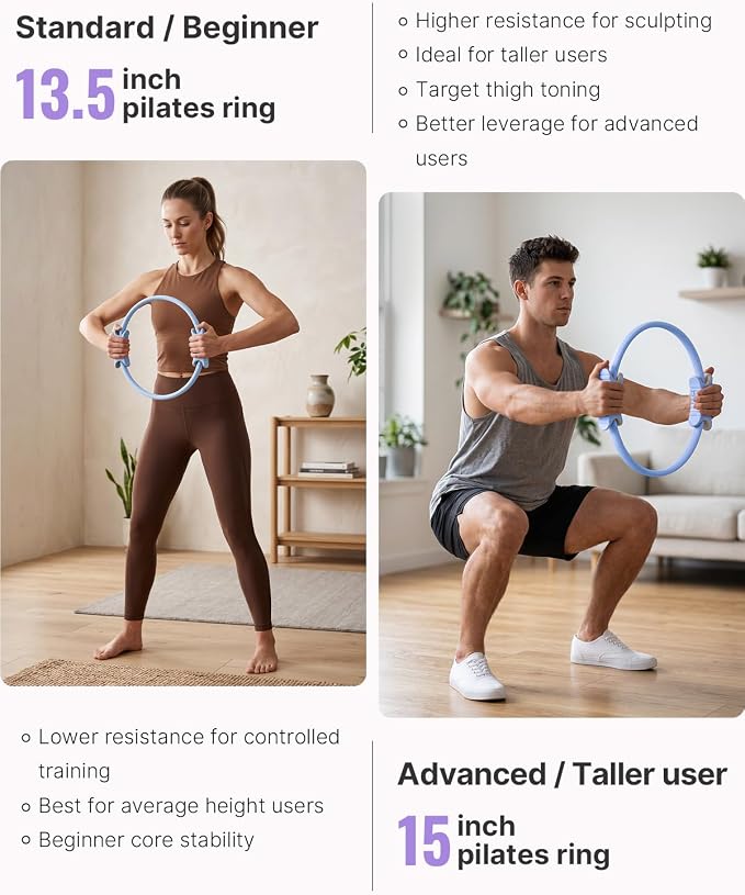 YOTTOY Pilates Ring and Ball Set, Figure 8 Resistance Bands, Stretch Bands&Guide,Pilates Equipment Set for Beginners for Home Workouts Core Strength, Yoga, Physical Therapy & Rehab
