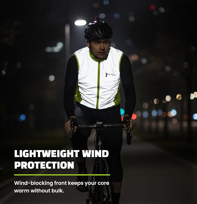 ReflecToes Reflective Safety Vest for Night Visibility – Hi Vis Running & Cycling Gilet – Lightweight, Breathable Outer Layer