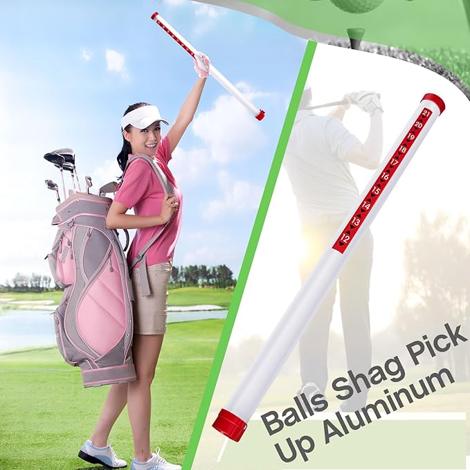 Deekin Golf Ball Retriever Plastic Clear Picker Upper Tube Golf Ball Shagger Grabber Collector, Professional Pickup Tool Device for Men Women, 35.4 Inch