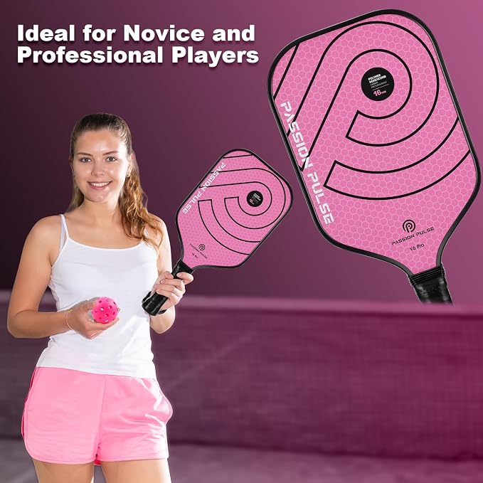 Pickleball Paddles 2026,Carbon Fiber Pickleball Paddle,16mm T700 High Grit & Spin, Professional Pickle Ball Paddles Set Designed for Ultimate Spin & Consistency