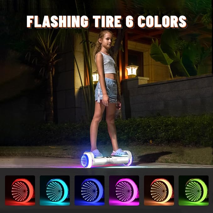SIMATE Scooter, Colorful LED Light-Up Wheels, Bluetooth Speakers and APP, Dual 250W Motors, 8.5 mph Max Speed & 8.5 Miles Max Range, Gifts for Kids Adults Girls Boys