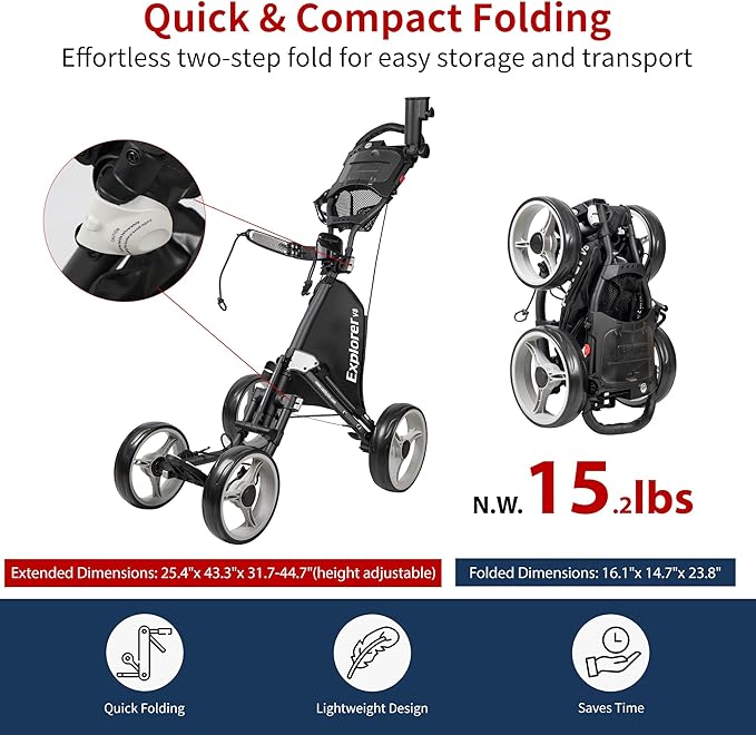 Caddytek Golf Explorer V8 Superlite Deluxe Push Cart