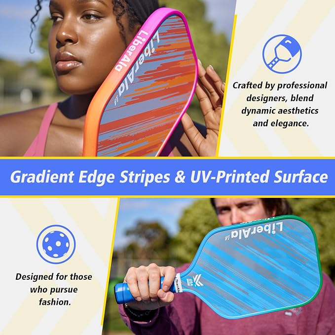 Pickleball Paddles & Set of 2, USAPA Approved Carbon Fiber Pickle Ball Paddle, PP Honeycomb Core, Lightweight & Comfort Grip for Beginners, Pros, Men, Women, Adults, Kids