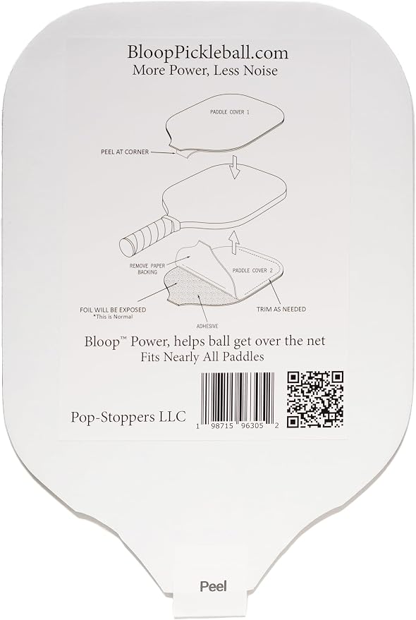 Bloop Pickleball Paddle Pads, Greatly Reduce Annoying Pop of Ball Hitting Paddle, Paddle Cover