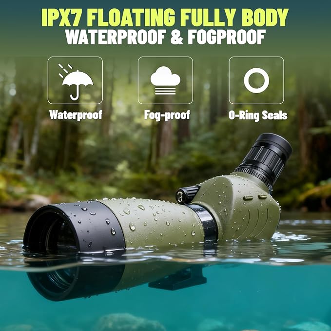 20-60x60 Spotting Scope with Tripod for Target Shooting, Bird Watching
