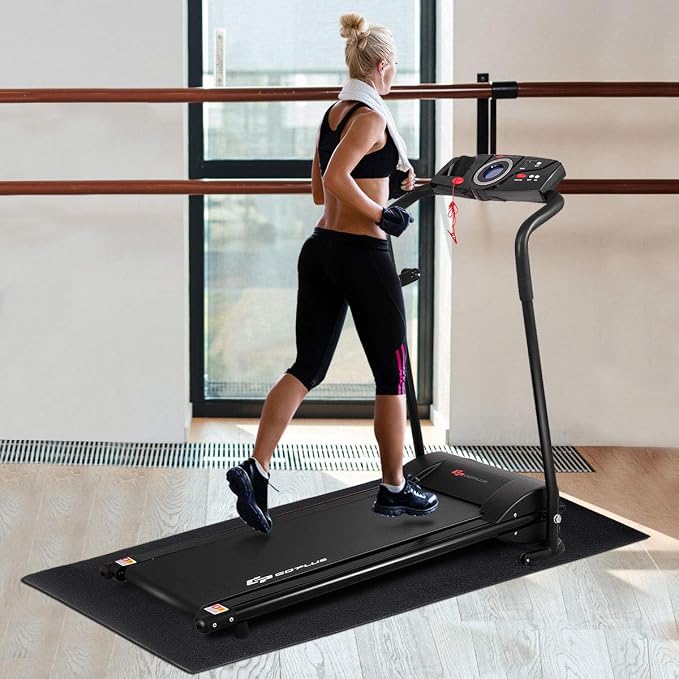 Goplus Thicken Treadmill Mat for Hardwood Floors High Density Waterproof PVC, Floor Protector Pad for Exercise Equipment for Home and Gym Use, Large Size