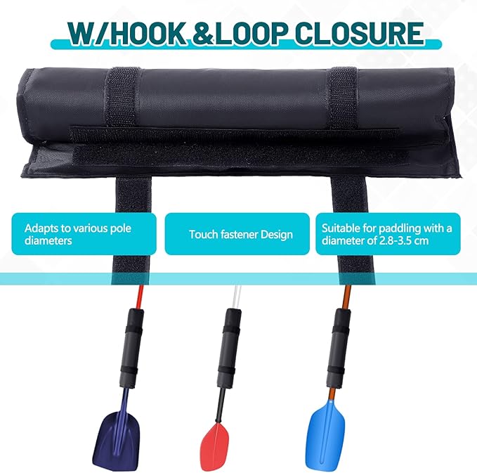 Hiboom 2 Pcs Paddle Float Kayak Paddle Accessory Adjustable Oxford Cloth Paddleboard Stand Up Accessory High Density Foam with Hook and Loop Closure Flotation Kayaks Canoe Paddles