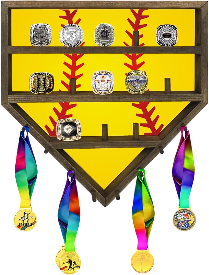 Championship Ring Display Case Baseball Softball Ring Holder (Light Colour)