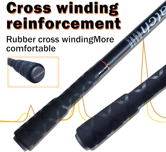 Surf Fishing Rod 9'/10'/11'/12', Carbon Fiber Graphite Spinning Rod 3-Piece Travel Rod with 2 Tips, Includes Pompano Rig & High-Strength Wire Leaders for Saltwater Beach Surf Casting