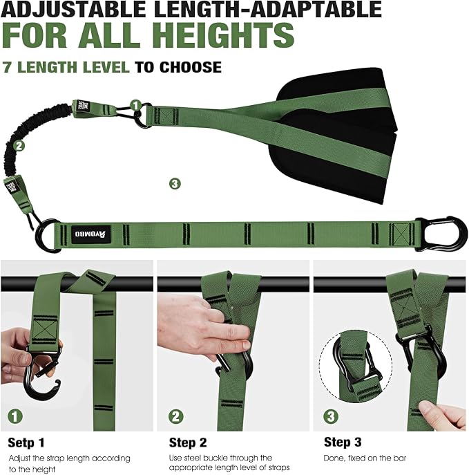 Ayombo Pull Up Assistance Bands, Resistance Bands for Pull Up Bar Workout, Adjustable Heavy Duty Pull Up Assist Equipment with 4 Assistance Bands, Home Gym Fitness Exercise Strength Training