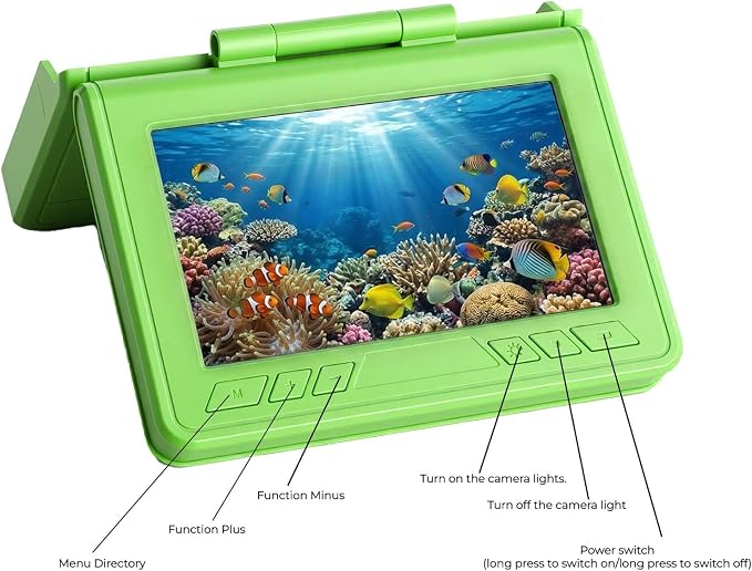 Fishing Camera, 220° Ultra-Wide HD Underwater Fishing Camera with 4.3" LCD & IR Night Vision, 5000mAh Rechargeable Battery 100ft Cable for Ice Lake Boat Kayak Fishing