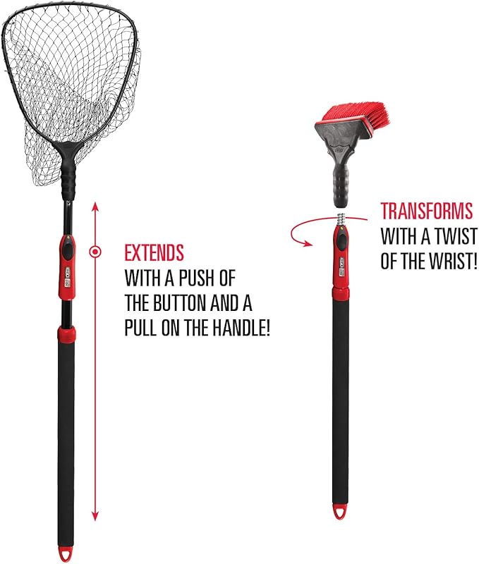 Ego S1 Slider Fishing Net, Ultimate Fishermen’s Tool Fixed Handle, Replaceable Head, Salt & Freshwater, 102" Handle, Small 14x18 Inch Hoop