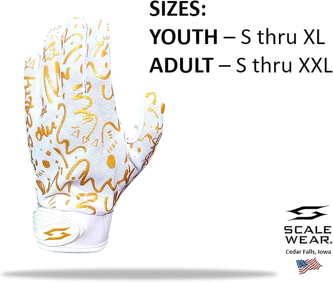 Just for You Momma Football Receiver Gloves - Black White Battle College Lineman Football Gloves Adult Youth Men’s Small to XXL Sizes Money
