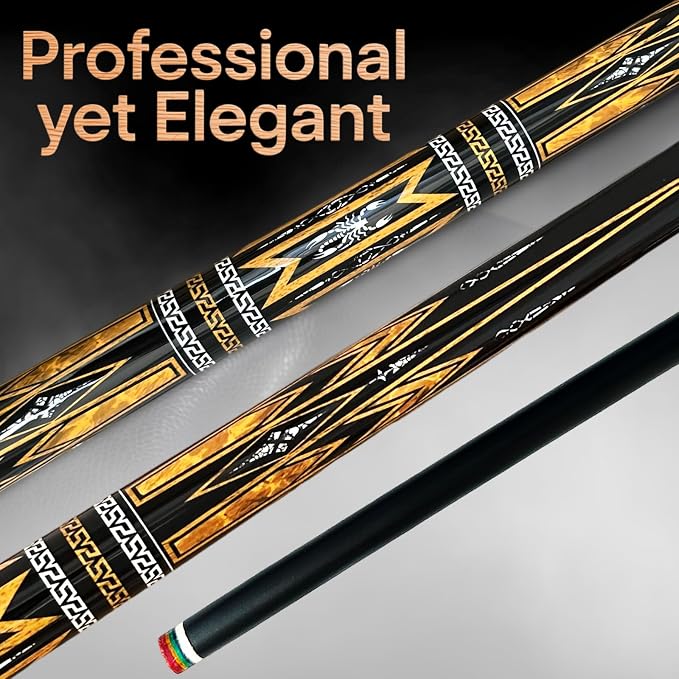 Tai ba cues Fibergalss Shaft Pool Stick with case, 13mm Multilayer Leather Tip, 58", Hardwood Canadian Maple Professional Billiard Pool Cue Stick, Quick-Release Joint, 18, 19, 20, 21 Oz (Selectable)