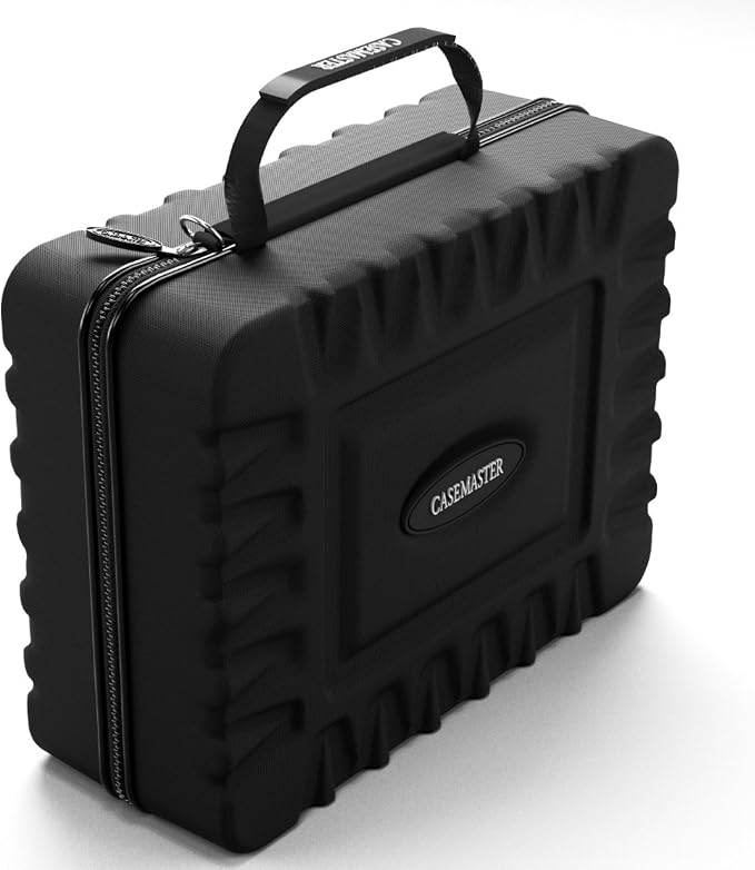 Casemaster Maxx 4 Dart Case, Holds 12 Steel Tip or Soft Tip Darts Fully Assembled, Hard Shell EVA Darts Case, 20 Accessory Pockets, Black