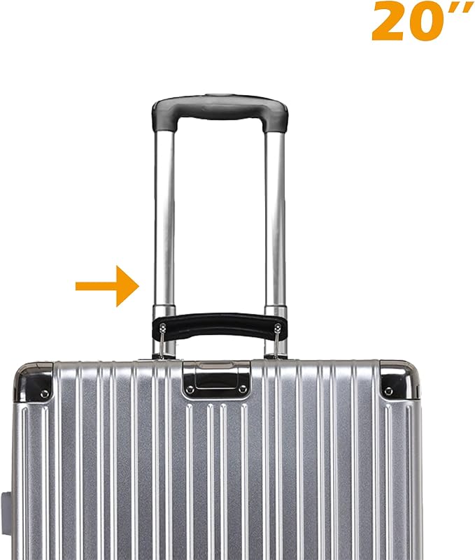 RDEXP Stretchable Length Travel Luggage Telescopic Handle Replacement Spare Part Suitcase Pull Drag Rod G003 20inch Black Silver