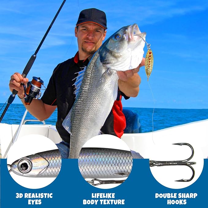 Fishing Advent Calendar 2026 Christmas Countdown, 24 Days Lure Fishing Kit，Xmas Fishing Gift for Fisherman Adult Men Teen Boys