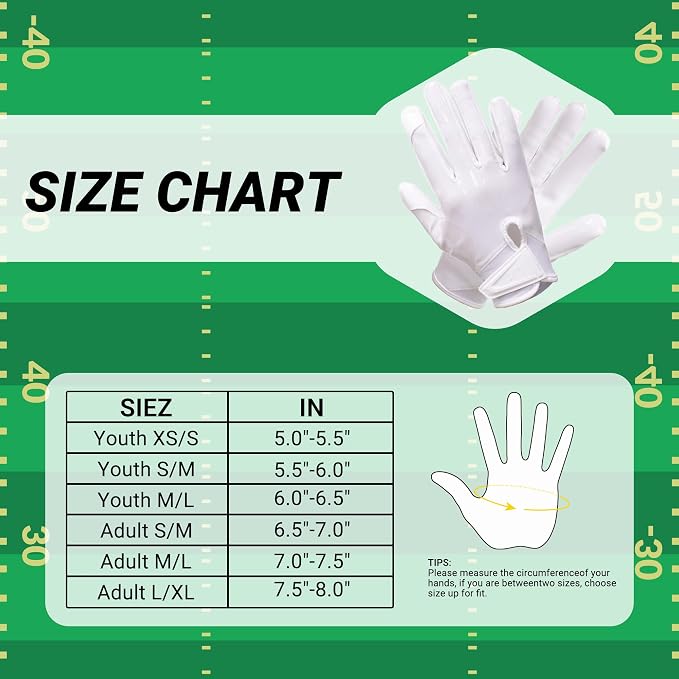 Football Gloves for Youth and Adult Men,Sticky Adhesive Palms Receiver Gloves,Grip Boost Flag Football Accessories Gifts for Family and Friends