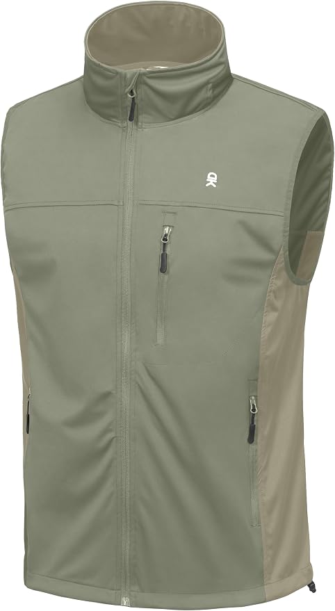 Little Donkey Andy Men's Lightweight Softshell Vest, Windproof Sleeveless Jacket for Running, Hiking, Cycling, Golf