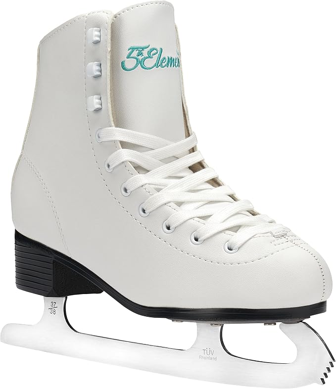 5th Element Grace Ice Skates for Women - Comfortable Figure Skates with Velvety Soft Tricot/Fleece-Lining - Stylish Women's Ice Skating Shoes