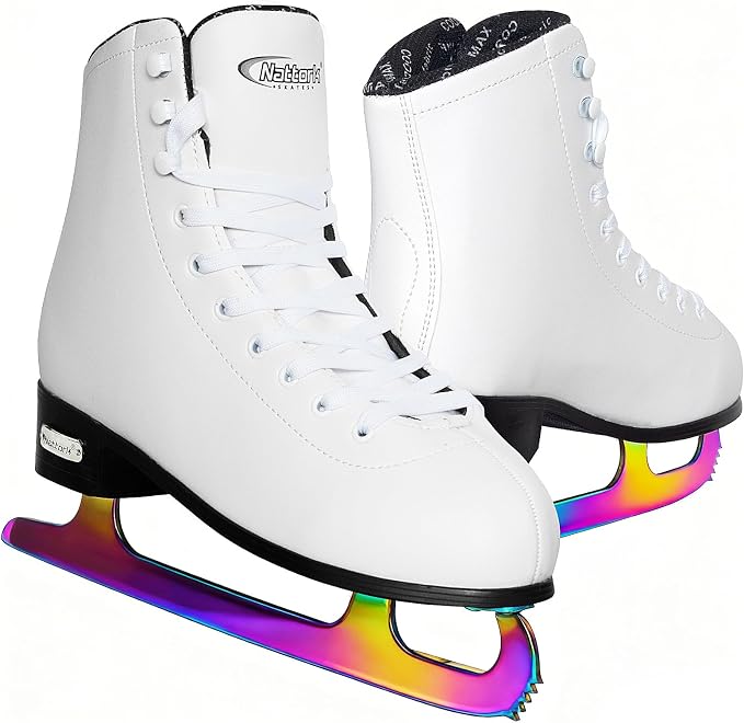 Nattork Figure Skates for Boys and Girls Excellence Stainless Steel Blades Ice Figure Skating with Enhanced Support Strength Performance and Ultimate Comfort