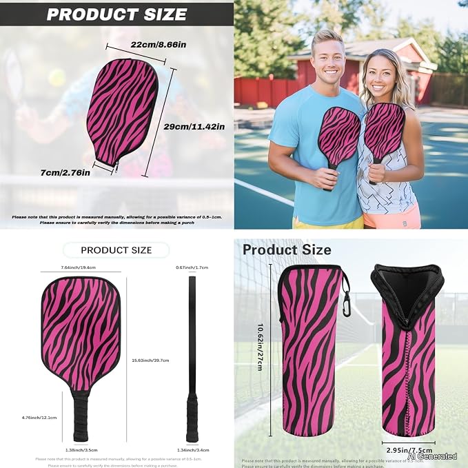 Pickleball Paddles Set 3PCS Pickleball Paddle Case Pickleball Racket Pickleball Bag Ideal for Beginners Gifts