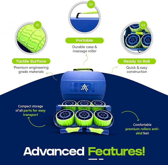 Pinnacle TRS Massage Roller - Modular Portable Muscle Roller for Sore Muscles and Full Body Adjustments