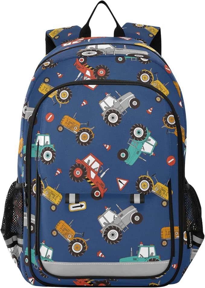 Fisyme Farm Tractors School Backpack Laptop Backpacks Bags Bookbag Travel Casual Computer Notebooks Daypacks