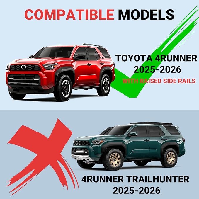 Roof Rack Cross Bars Fit for 2025-2026 Toyota 4Runner, 260lbs Heavy Duty Lockable Aluminum Roof Rails, Wide-Grip Clamps for Cargo, Kayak, Luggage - No Drilling