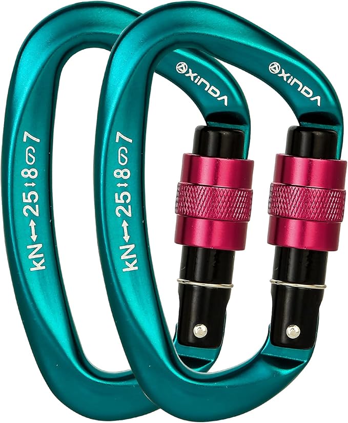 Screwgate Locking Carabiner Clip - Professional Rock Climbing Carabiner Screw Lock,Heavy Duty Carabiners for Climbing,Mountaineer,Hammock,Camping,Outdoor Equipment