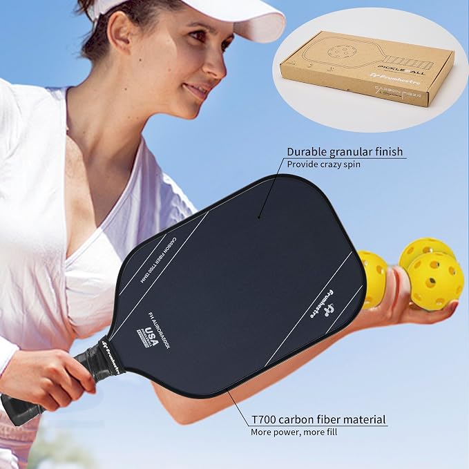 FH-500 T700 Pickleball Racket, 14MM Thick Two-Handed Offensive Pickleball Racket, Speed and Control