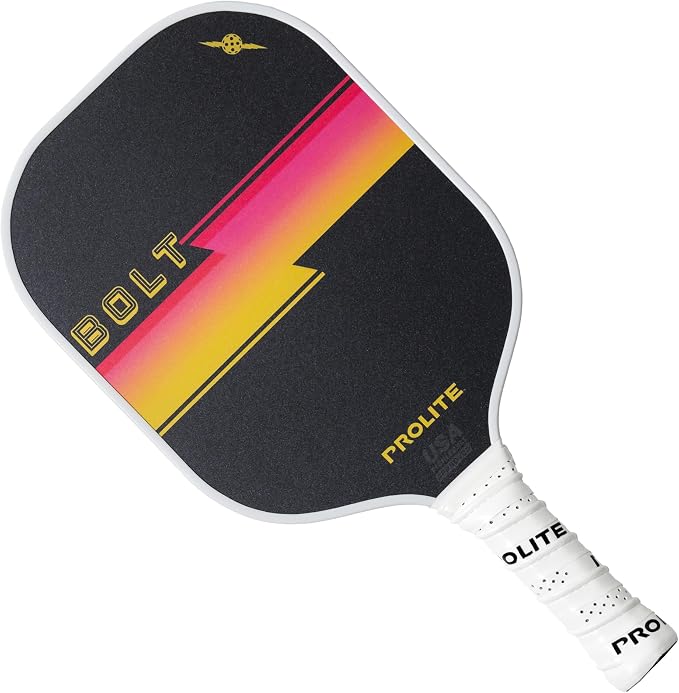 PROLITE Bolt Pickleball Paddle - Light Weight - Powerful - Carbon Fiber Facing for Superior Ball Placement - Polypropylene Honeycomb Core - Micro Matte Edge Guard - USAP Approved