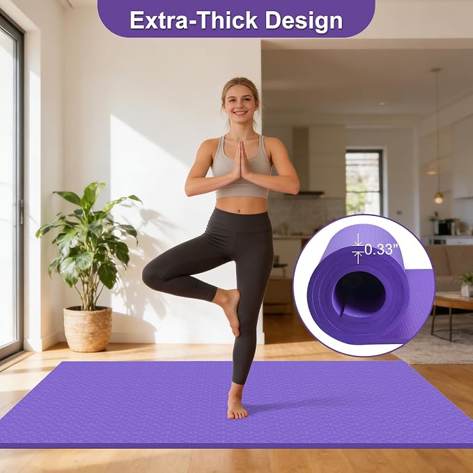 RINREA Large Gymnastics Mat for Gymnastics Bar, 6'x4' Extra Thick Exercise Mat for Home Gym Workout