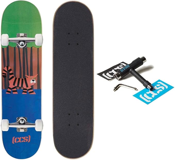 [CCS] Mini Skateboard for Kids & Youth | 7” Wide | Maple Wood | Fully Assembled with Skate Tool & Stickers | Boys & Girls