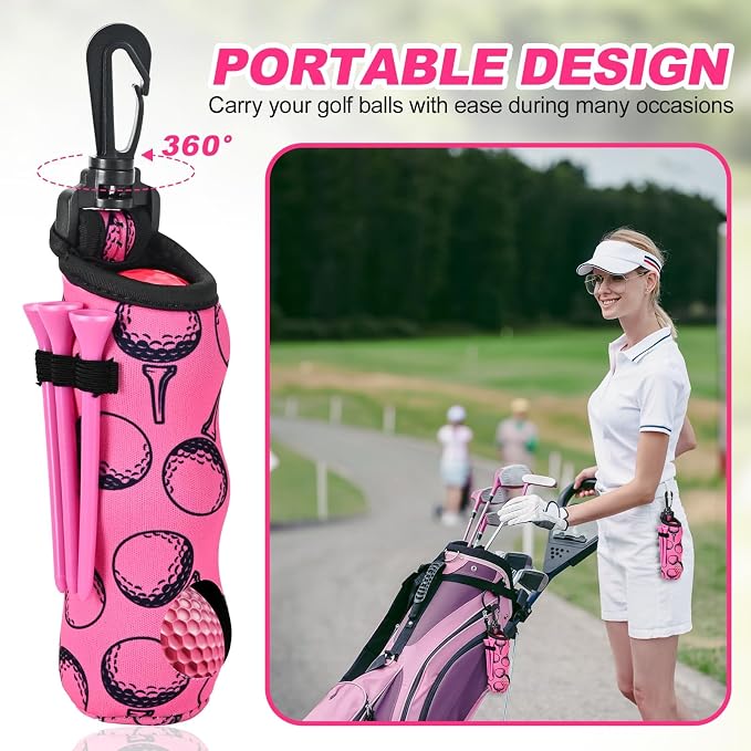 15 Pcs Golf Accessories Kit, Includes Cleaner Brush Towel Tees Golf Ball Bag with Hook Divot Tool with Ball Marker, Golf Essentials Kit for Women Man Gifts